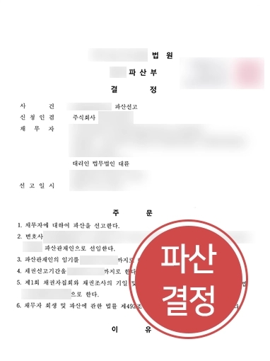 법인파산 조력 사례 | 법인파산신청 의뢰인 조력해 법인 파상 결정 받아낸 대륜